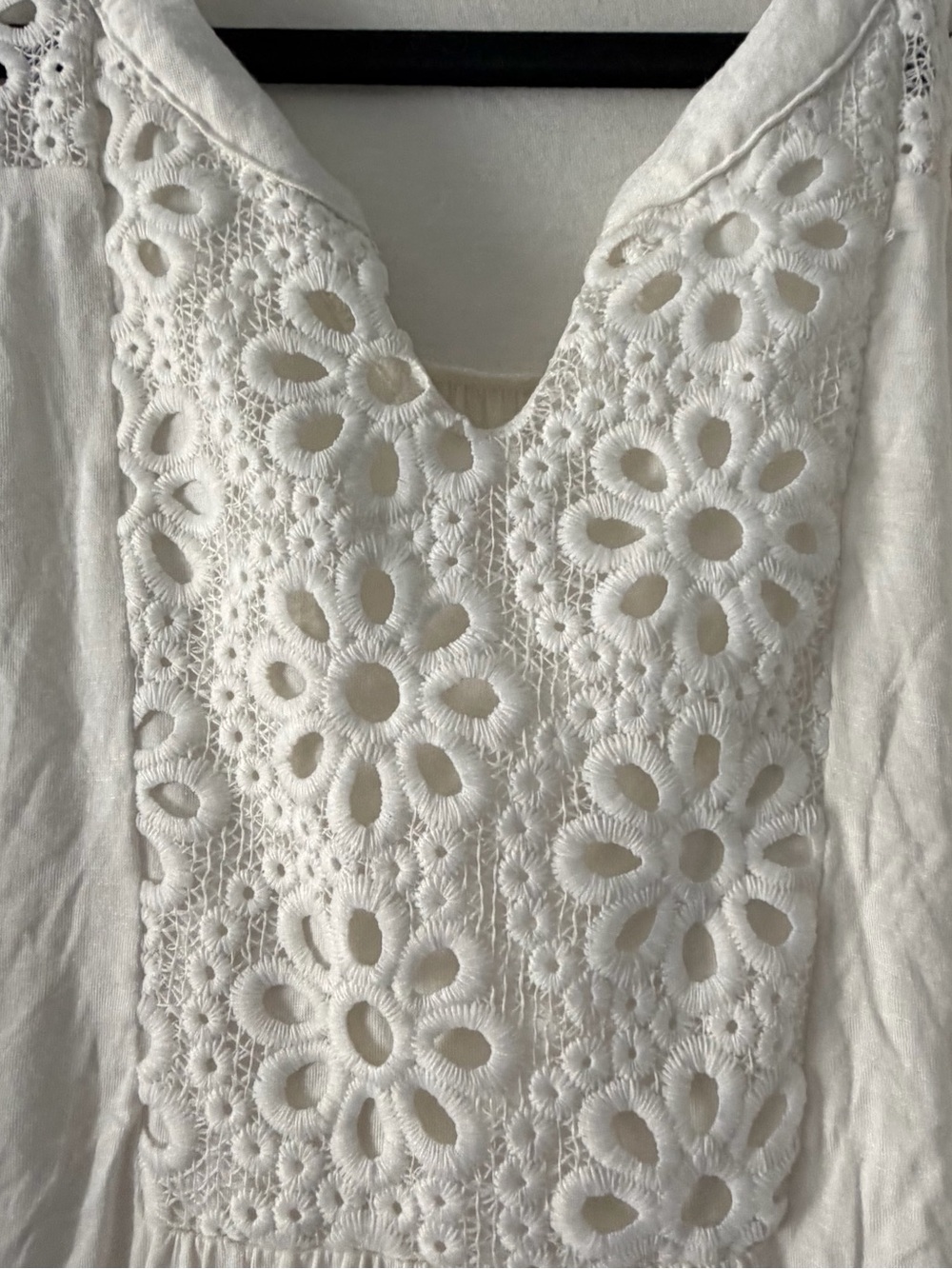 Style & Co. Ivory Crochet Lace Peasant Top - Picture 3 of 4